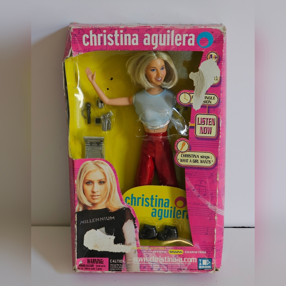Rare Christina Aguilera ''What a Girl Wants'' Singing Doll - Yaboom 2000 12" New